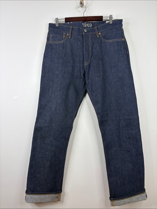 Gap 1969 Other - Gap Selvedge Jeans Men 32 x 33 Dark Indigo Blue Cotton Straight Leg Standard Fit